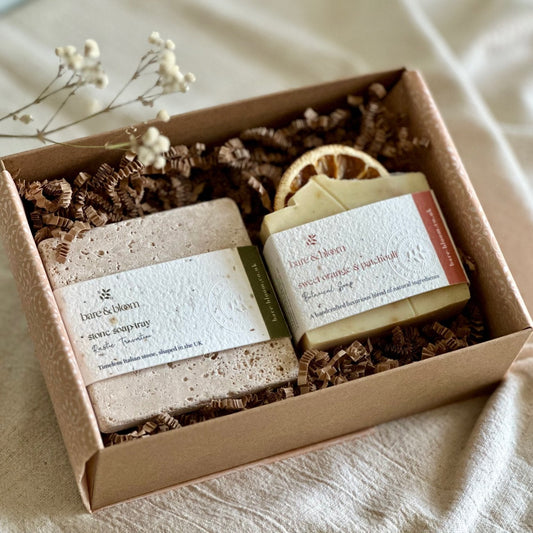 Botanical Soap and Stone Tray Gift Box - Bare and Bloom