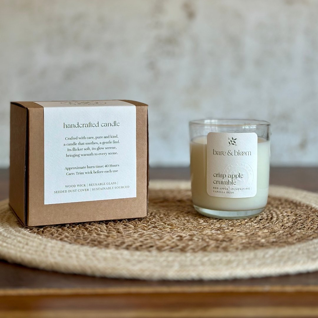 Crisp Apple Crumble - Cosy Autumn Luxury Candle - Bare and Bloom