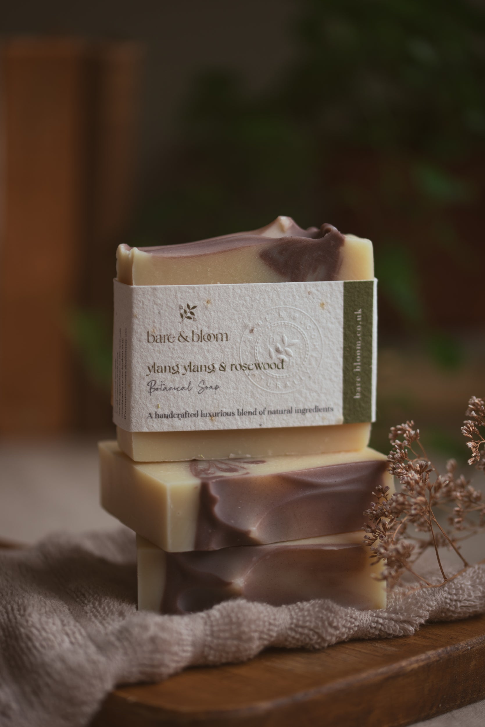 Ylang ylang and rosewood natural soap bar-bare and bloom