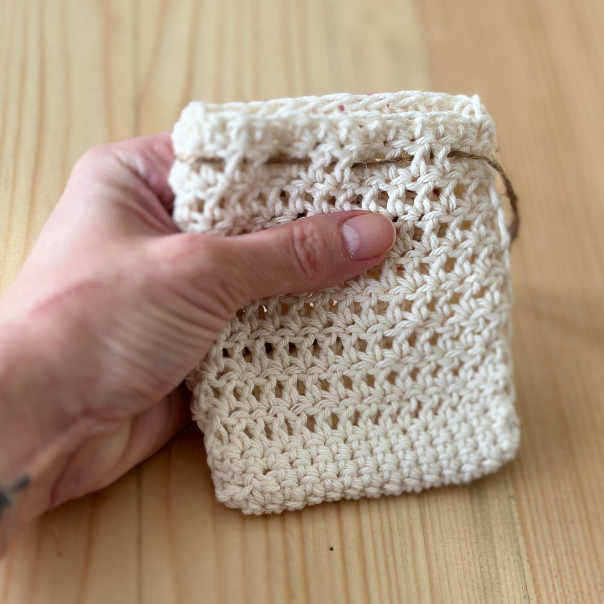  hand crocheted organic soap bag