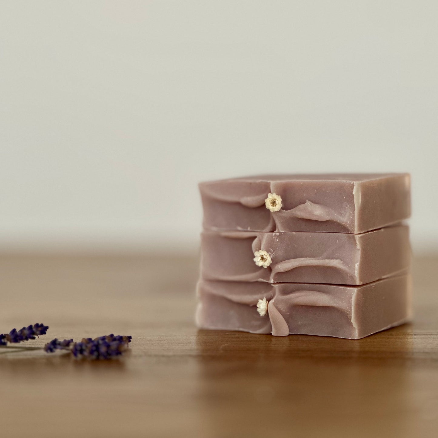 Lavender infused stacked artisan soap