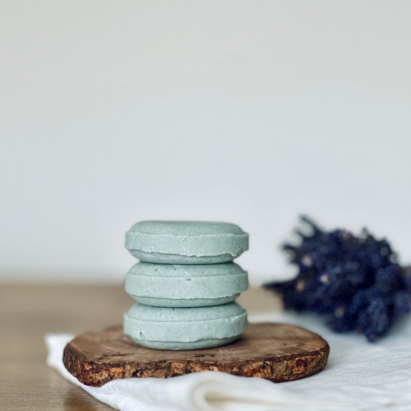 stack of 3 solid shampoo bars