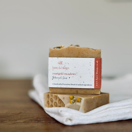Chamomile artisan soap with seeded label