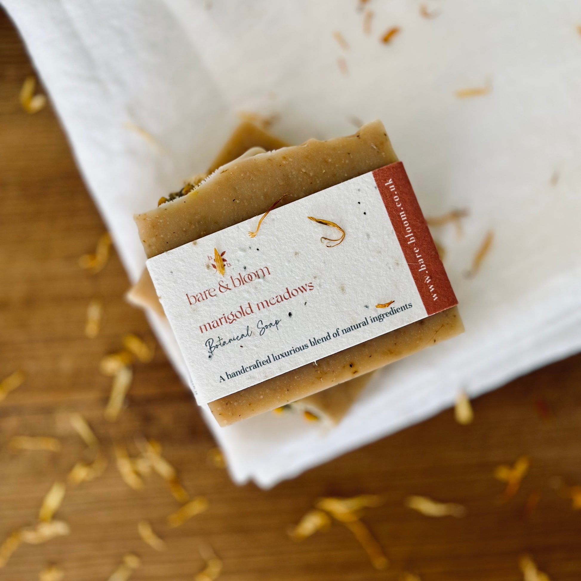 Chamomile artisan soap with seeded label