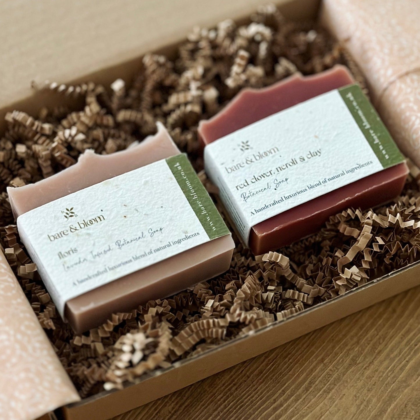 Box Of Two Artisan Botanical Soaps - Bare and Bloom