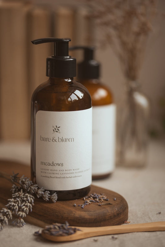 Meadows Natural Luxury Hand and Body Wash 250ml - Bare and Bloom