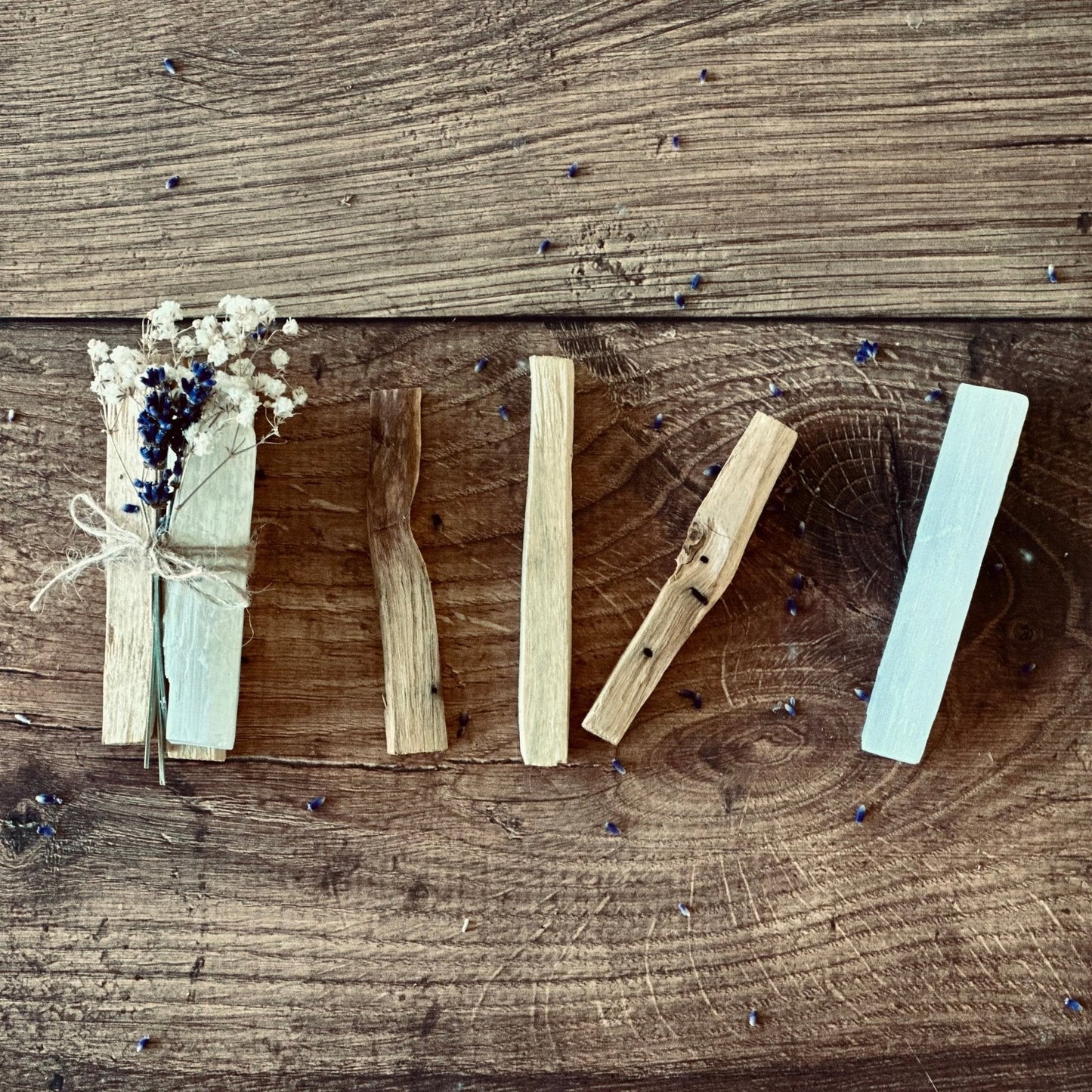 Palo Santo + Selenite Wand Set - Bare and Bloom