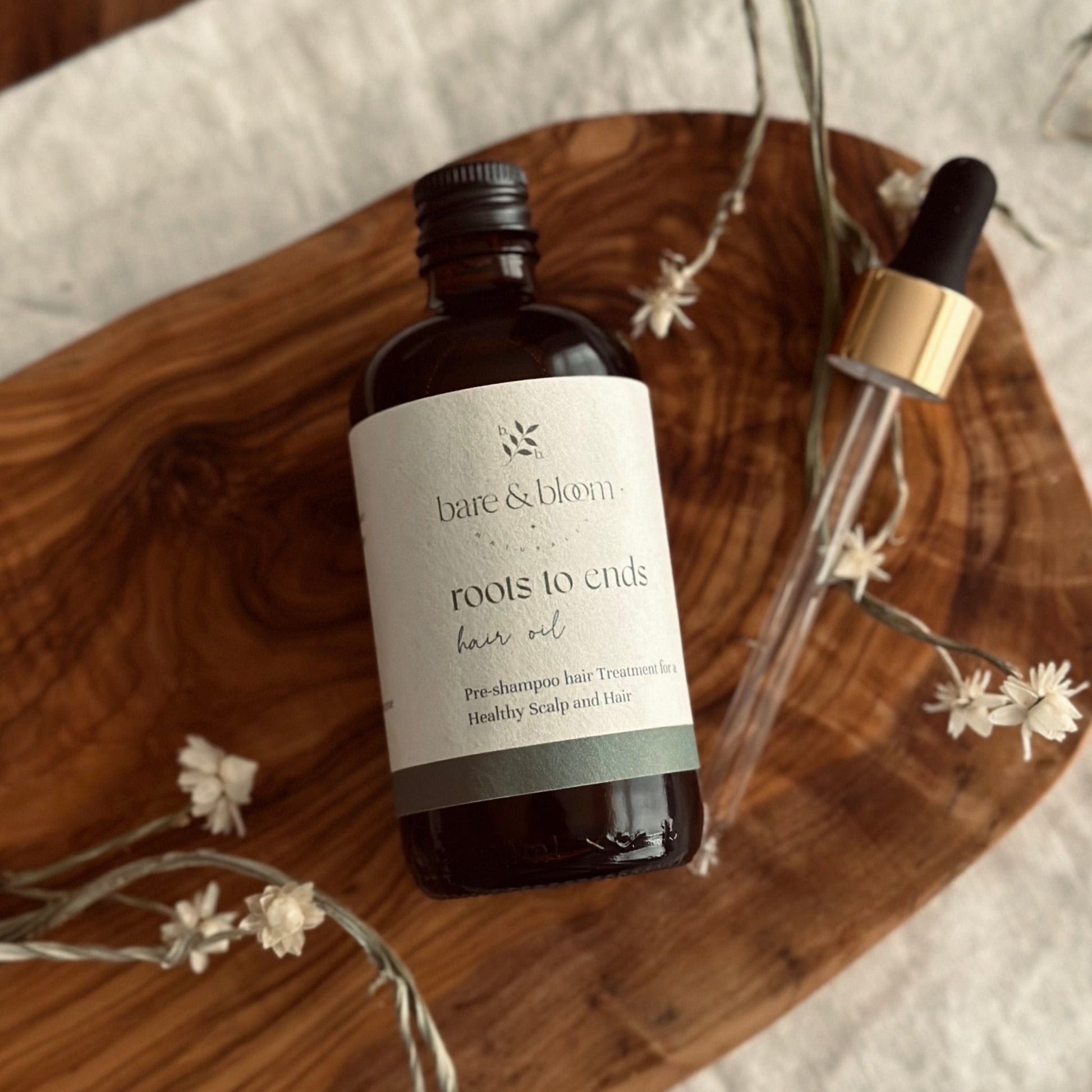 Roots to Ends Botanical Hair Oil - Bare and Bloom